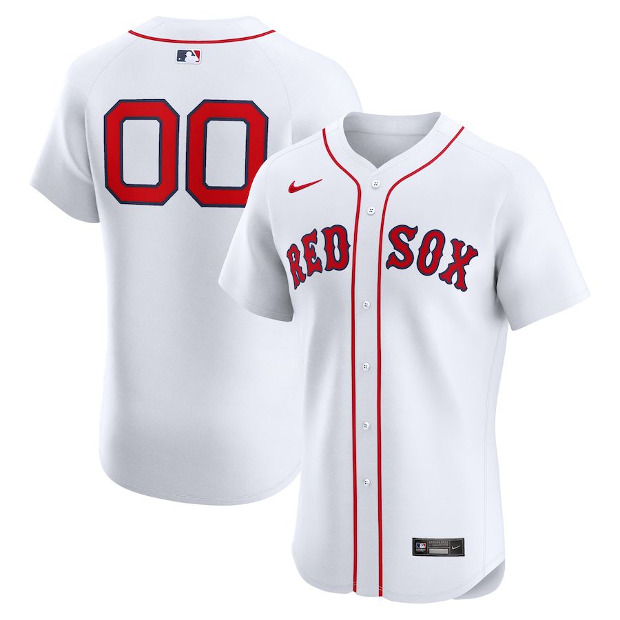 Men Boston Red Sox Nike White Home Elite Custom MLB Jersey->->Custom Jersey